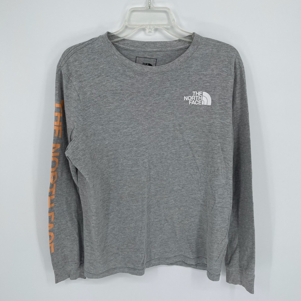 The North Face Women's Gray Crewneck Pullover Long Sleeve Logo‎ T-Shirt Size L